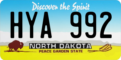 ND license plate HYA992