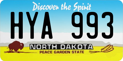 ND license plate HYA993