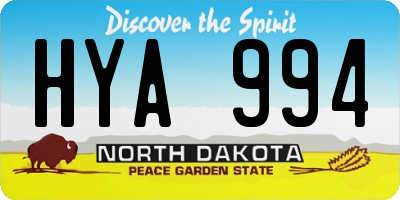 ND license plate HYA994