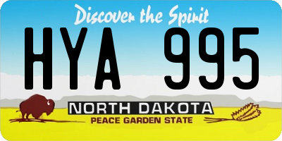 ND license plate HYA995