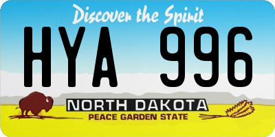 ND license plate HYA996
