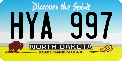 ND license plate HYA997