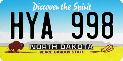 ND license plate HYA998