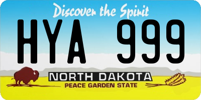 ND license plate HYA999
