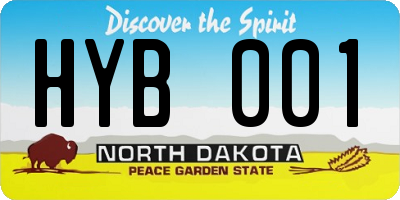 ND license plate HYB001