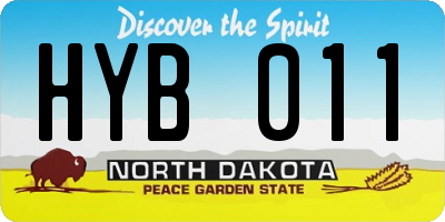 ND license plate HYB011