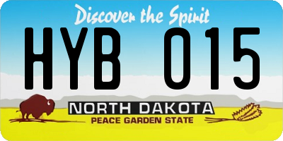 ND license plate HYB015