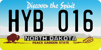 ND license plate HYB016