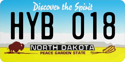 ND license plate HYB018