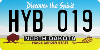 ND license plate HYB019