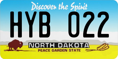 ND license plate HYB022