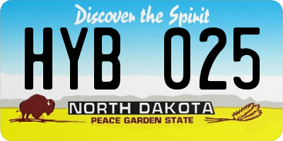 ND license plate HYB025