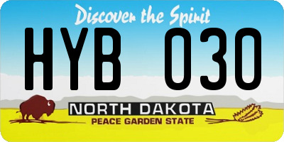ND license plate HYB030