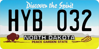 ND license plate HYB032