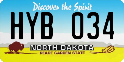 ND license plate HYB034
