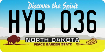 ND license plate HYB036