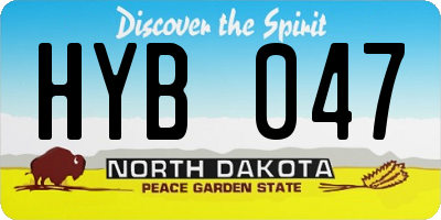 ND license plate HYB047