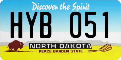 ND license plate HYB051