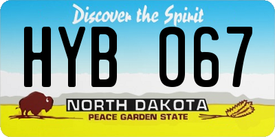 ND license plate HYB067