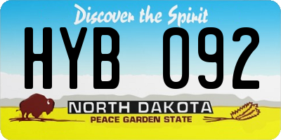 ND license plate HYB092