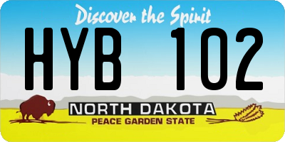 ND license plate HYB102