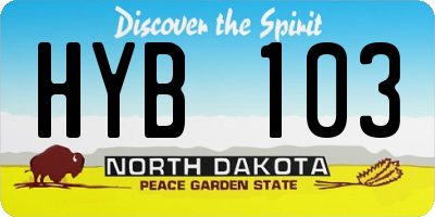 ND license plate HYB103