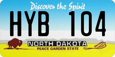 ND license plate HYB104