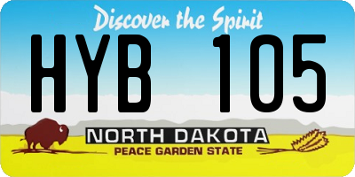 ND license plate HYB105