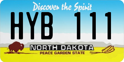 ND license plate HYB111