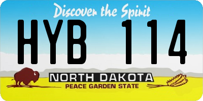 ND license plate HYB114