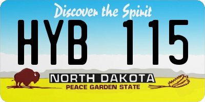 ND license plate HYB115