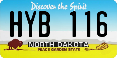 ND license plate HYB116