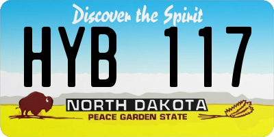 ND license plate HYB117