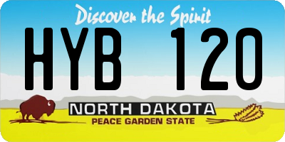 ND license plate HYB120