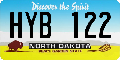 ND license plate HYB122