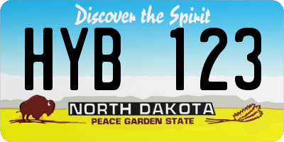 ND license plate HYB123