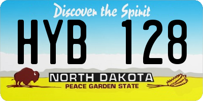 ND license plate HYB128