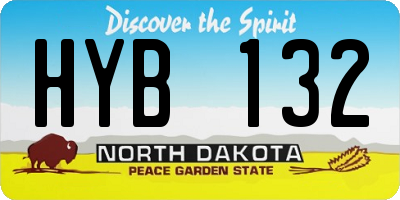 ND license plate HYB132