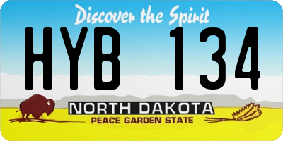 ND license plate HYB134