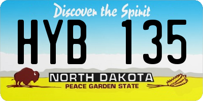 ND license plate HYB135