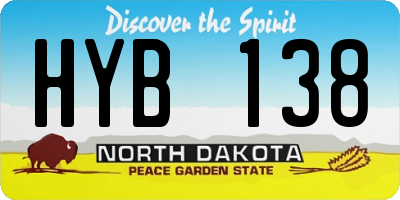 ND license plate HYB138
