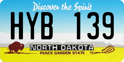 ND license plate HYB139
