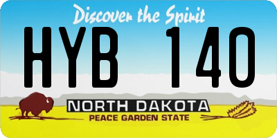 ND license plate HYB140