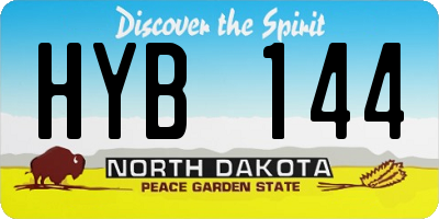 ND license plate HYB144