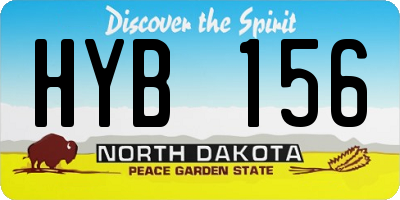 ND license plate HYB156
