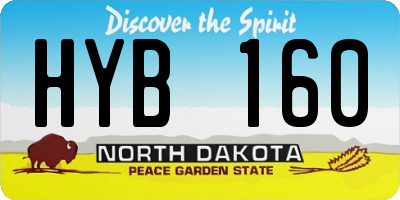 ND license plate HYB160
