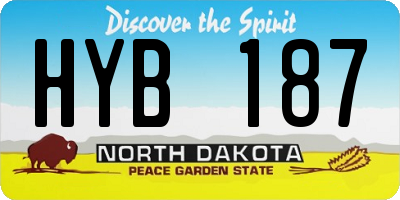 ND license plate HYB187