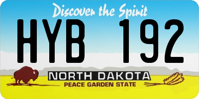 ND license plate HYB192