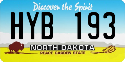 ND license plate HYB193