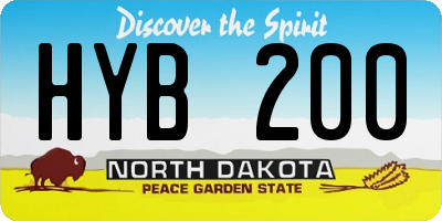 ND license plate HYB200